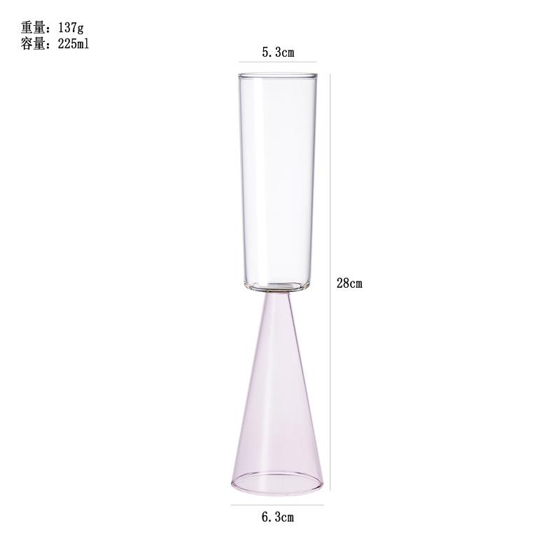 Retro Glass Glasses Wine Glass Cup , Colorful Goblet Glasses Cocktail Party Glass Glasses,  Champagne Glass 301-400ml