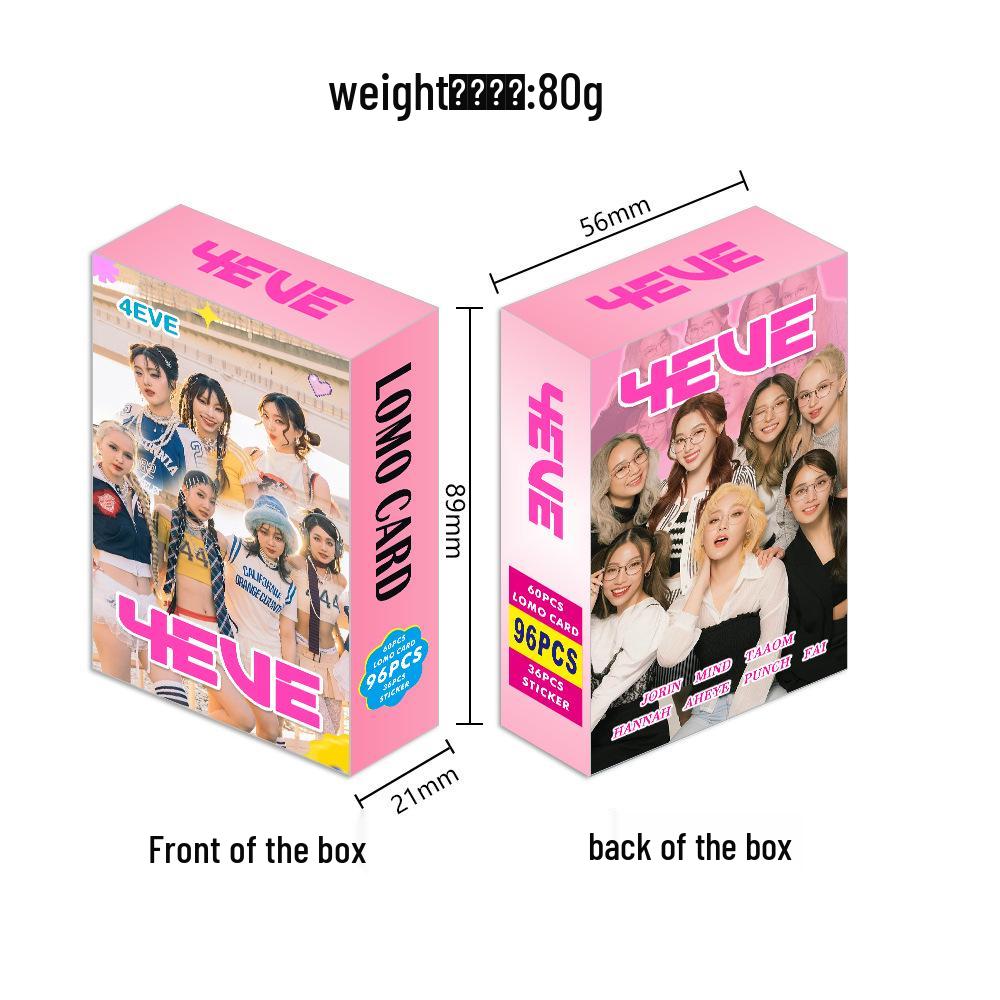 96pcs 4EVE Girl Group Thai Star Album Photocards Lomo Stickers Set
