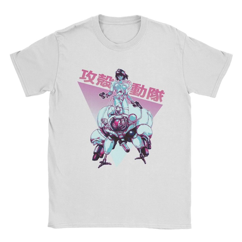 Fashion Motoko Kusanagi Ghost In The Shell T-Shirts Men Pure Cotton T Shirts Anime Short Sleeve Tees Printing Clothes