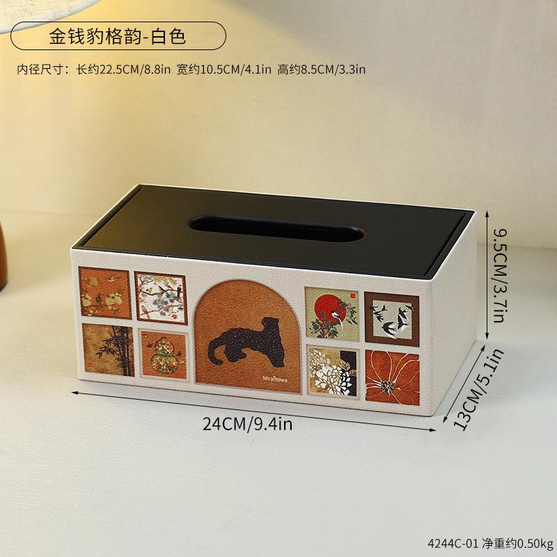 

Multi-Function Vintage Oil Painting Tissue Box Luxury High-End Tabletop Decor for Dining Table Living Room