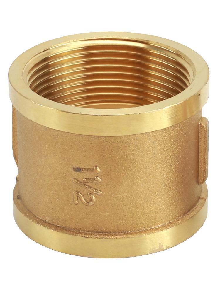 Conexão de Latão com Rosca Dupla Fêmea para Tubo de Água de 1 Polegada, Opções de Rosca Interna: 1,2/1,5/2 Polegadas, Conexão Reta de Cobre.