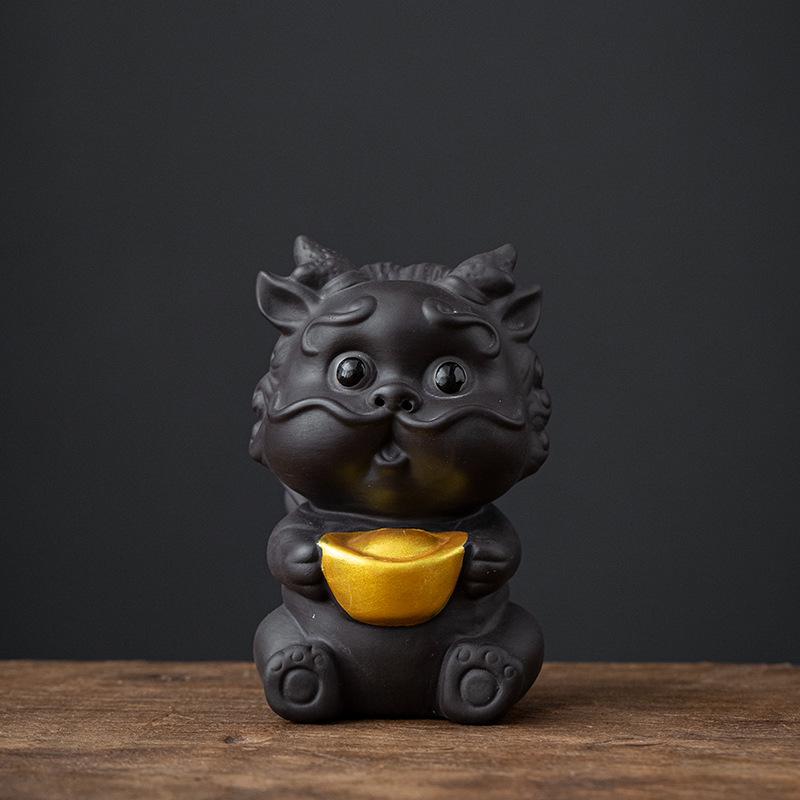 Guochao Pixiu Zisha Tea Pet Ornament - Creative, Cute, and Wealth-Attracting Tea Table Decoration