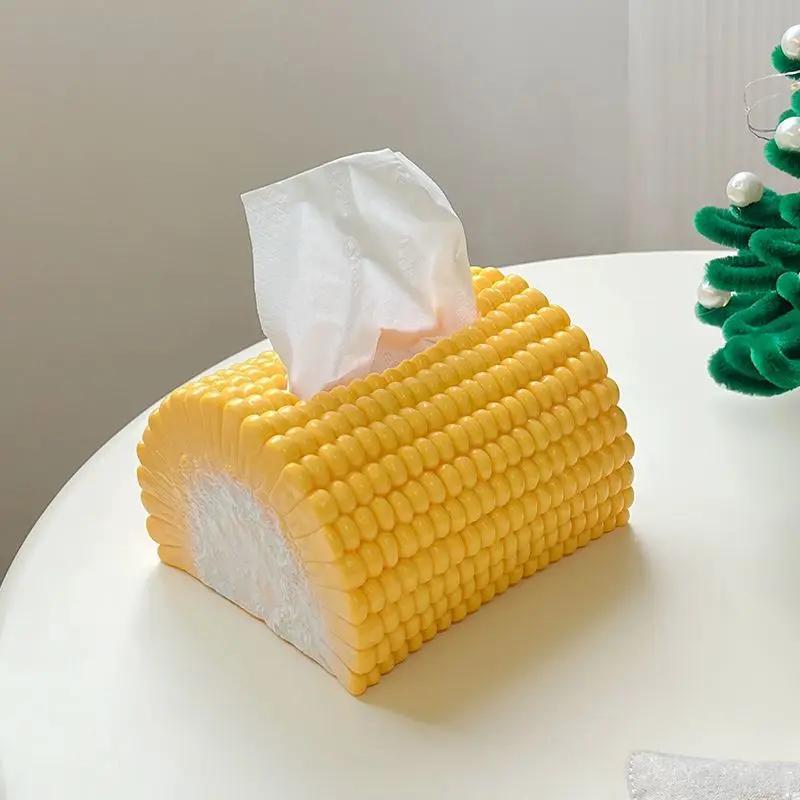 Personalized Corn Tissue Box,High-value Living Room Home Pumping Carton, Desktop Decoration Ornament,Creative Car Storage Boxes