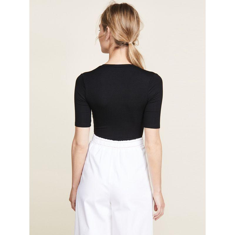 European Goods Fashion All-Match Insvv Collar Mid-Sleeve T-shirt for Women 2025 Summer Modal T-shirt Undershirt Slim Looking Tops Fashion