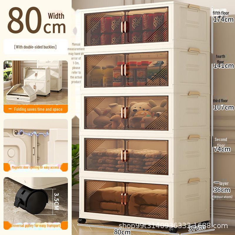 Foldable Multi-Layer Storage Cabinet for Clothes, Snacks, Books, and Toys