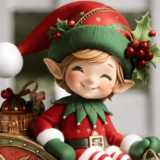 Waterproof Garden Inserts Christmas Elf Stake, Reindeer Sleigh Acrylic Yard Art Ornaments Xmas Outdoor Ornament for Holiday Lawn Flower Bed Decoration