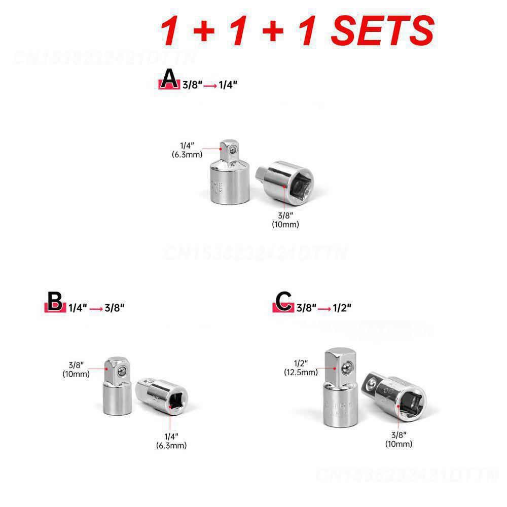 1~4SETS Ratchet Wrench High-quality Chrome Vanadium Steel 1/2 To 3/8 To 1/4 Adapter Cr-v Steel Auto Repair Premium Quality