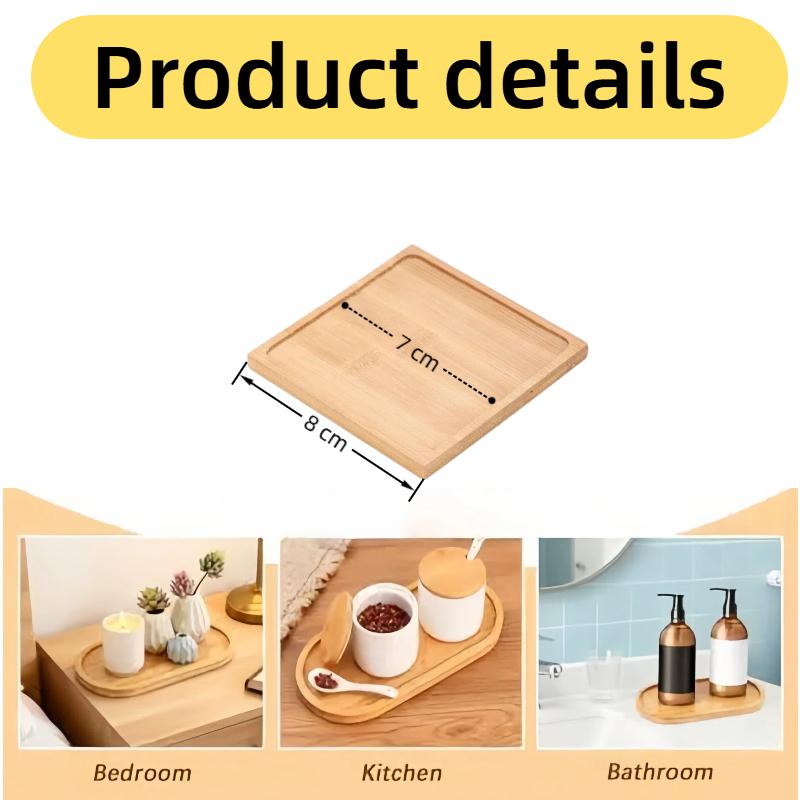

Durable Bamboo Tray Simple Style Wood Saucer for Home Decor Plant Pot Base Coffee Tea Cup Mat Kitchen Accessories Gift Idea