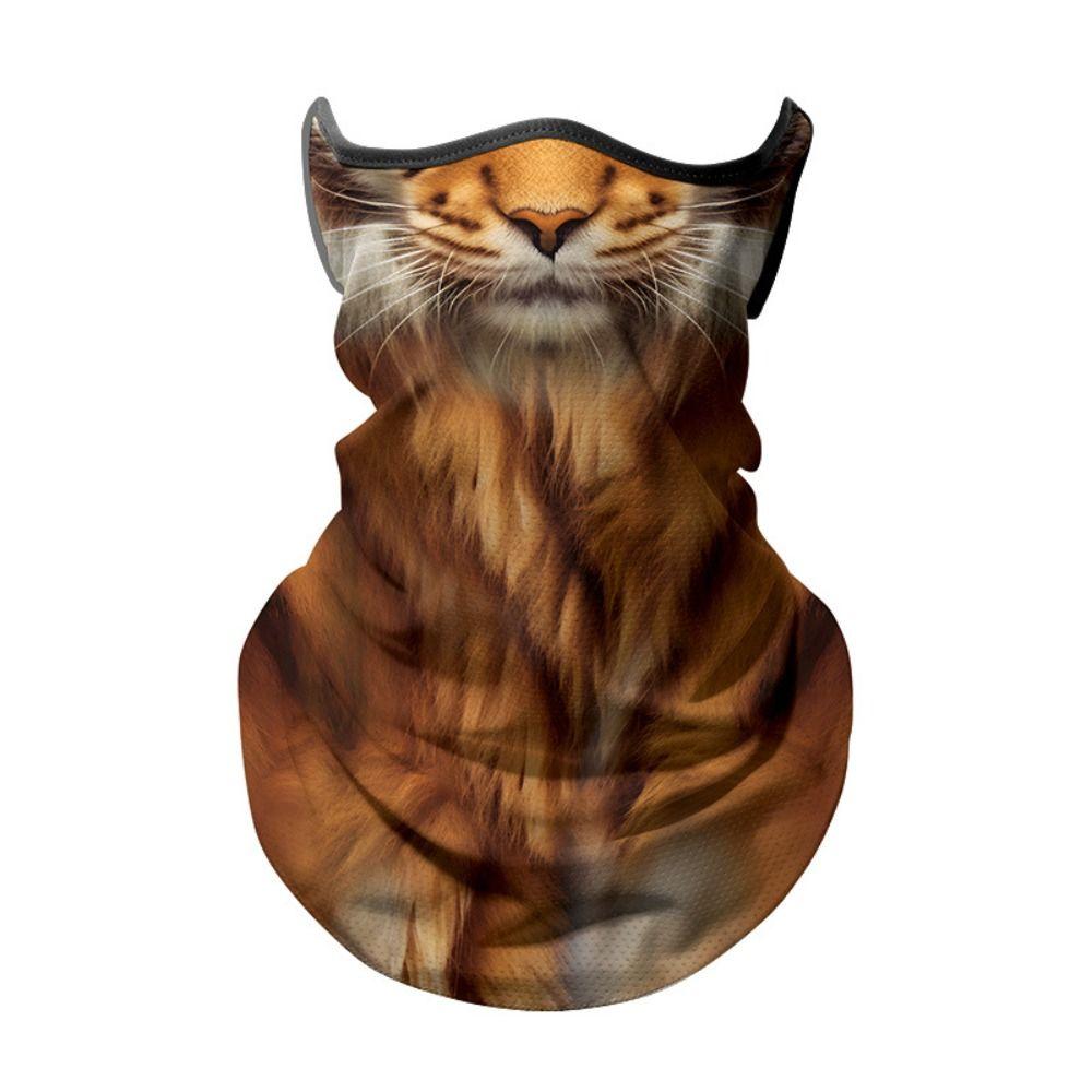 

3D Animal Face Full Face Mask lce Silk Neck Headgear New Riding Mask Summer 4
