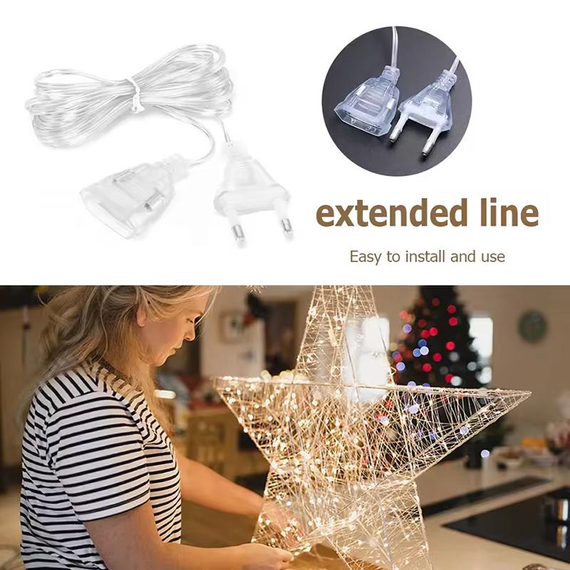 3M/5M Eu Us Plug Extender Wire Light String Extension Cable Standard Power Extension Cord For Christmas Led String Light