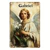 GabrielAngelArt Aluminum Angel Gabriel Yard Sign - Vintage Metal Wall Hanging, Multipurpose Garage/Cafe/Bar Decor