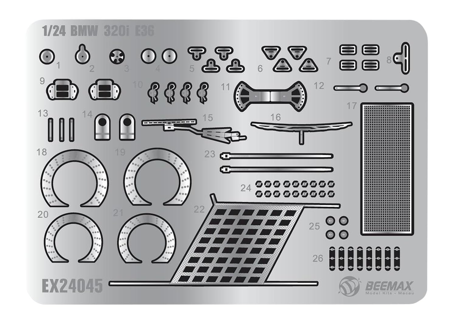 

PLATZ/BEEMAX 1/24 BMW 320i E36 1996 Победитель гонки в Брэндс-Хэтч Детали для детализации Пластиковые детали для модели EX24045