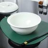 Pure White Ceramic Round Soup Pot with Spoon