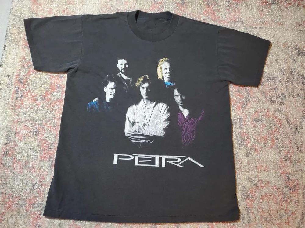 1993 Unseen Power World Tour Футболка с принтом группы Petra Черная Унисекс S-5XL Унисекс Футболка XXXXL