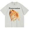 230GSM 100% bavlněné tričko s potiskem pomeraniana, vtipná trička ve stylu Harajuku, tričko z česané bavlny
