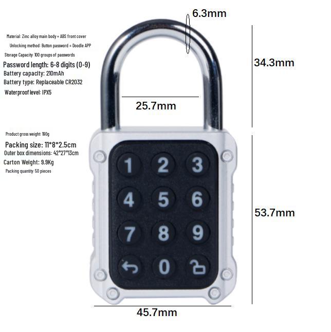 Compact Fingerprint Padlock for Backpacks, Luggage, Dorms, and Cabinets