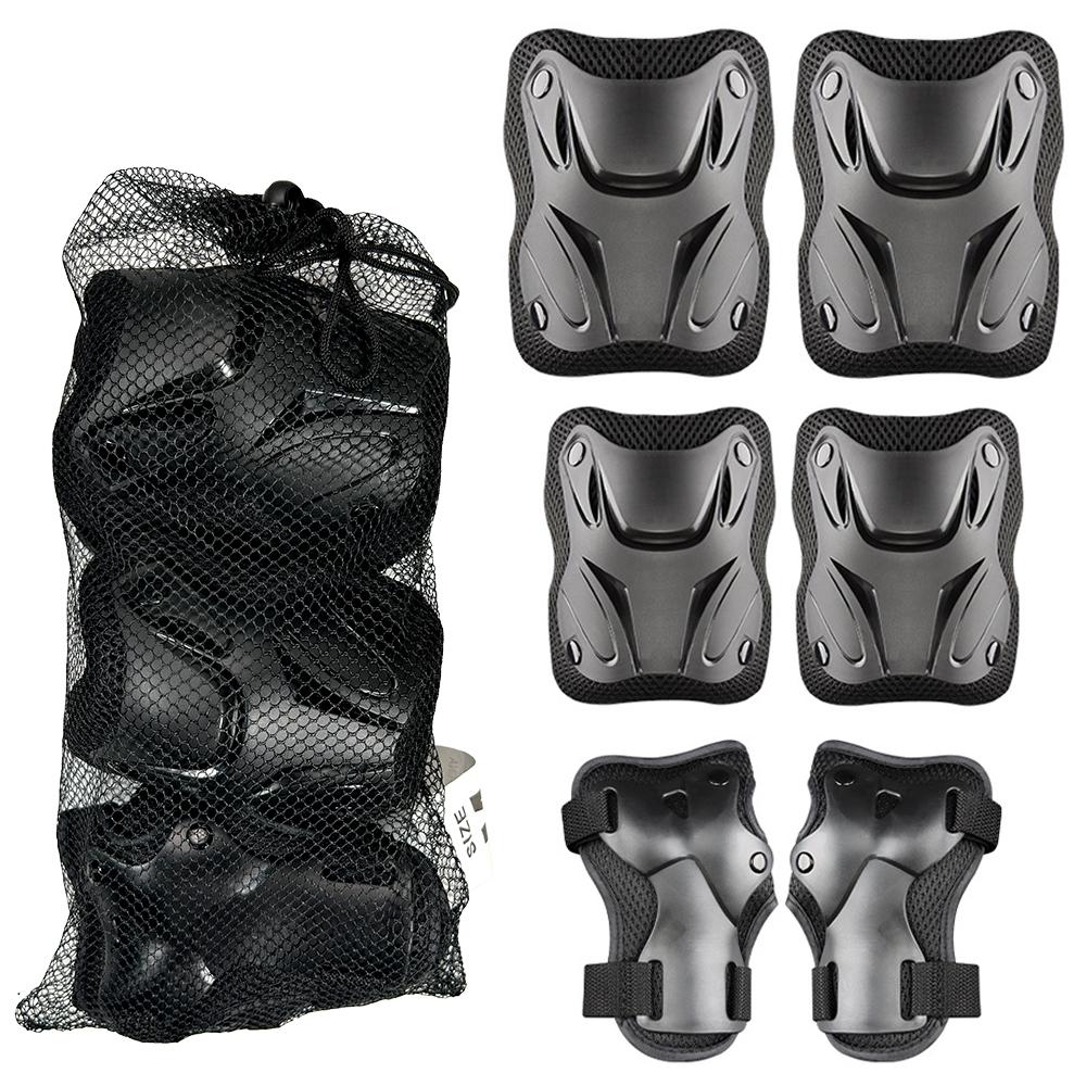 

Детские наколенники Комплект защитной экипировки с наколенниками, налокотниками и защитой запястий Идеально подходит для девочек, мальчиков, катания на коньках, скейтборде, самокате S