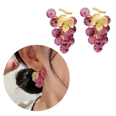 Grape Earrings Fruits Shape Dangle Drop Earrings Ear Pendant Y2k Accessories for Women Girl
