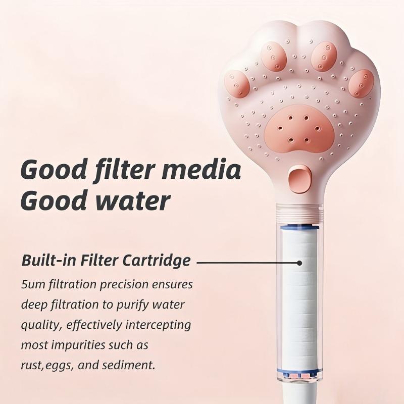 Adjustable Handheld Shower Paw Design/3-Speed Massage/Suitable for Bathroom/Wall Installation and Hanging/Made of Plastic Material/for Shower Use Only