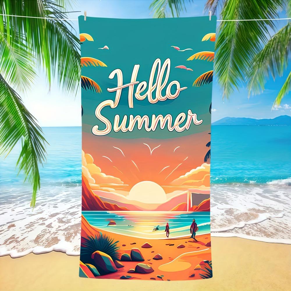 

Hello Summer Beach Towel: Embrace the Sunny Coastal Vibes! Suitable for towels, bath towels, beach towels W30*H60(CM)
