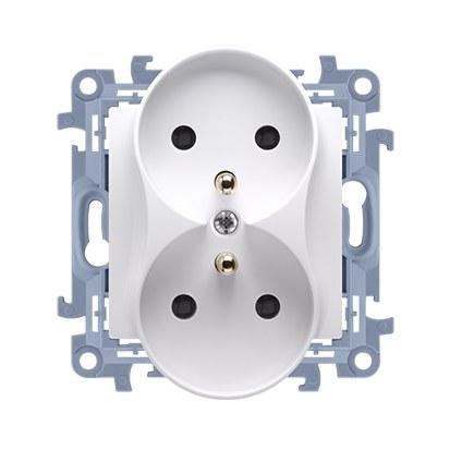 Double Socket Outlet with Grounding (module) 16 A, 250 V~, Screw Terminals