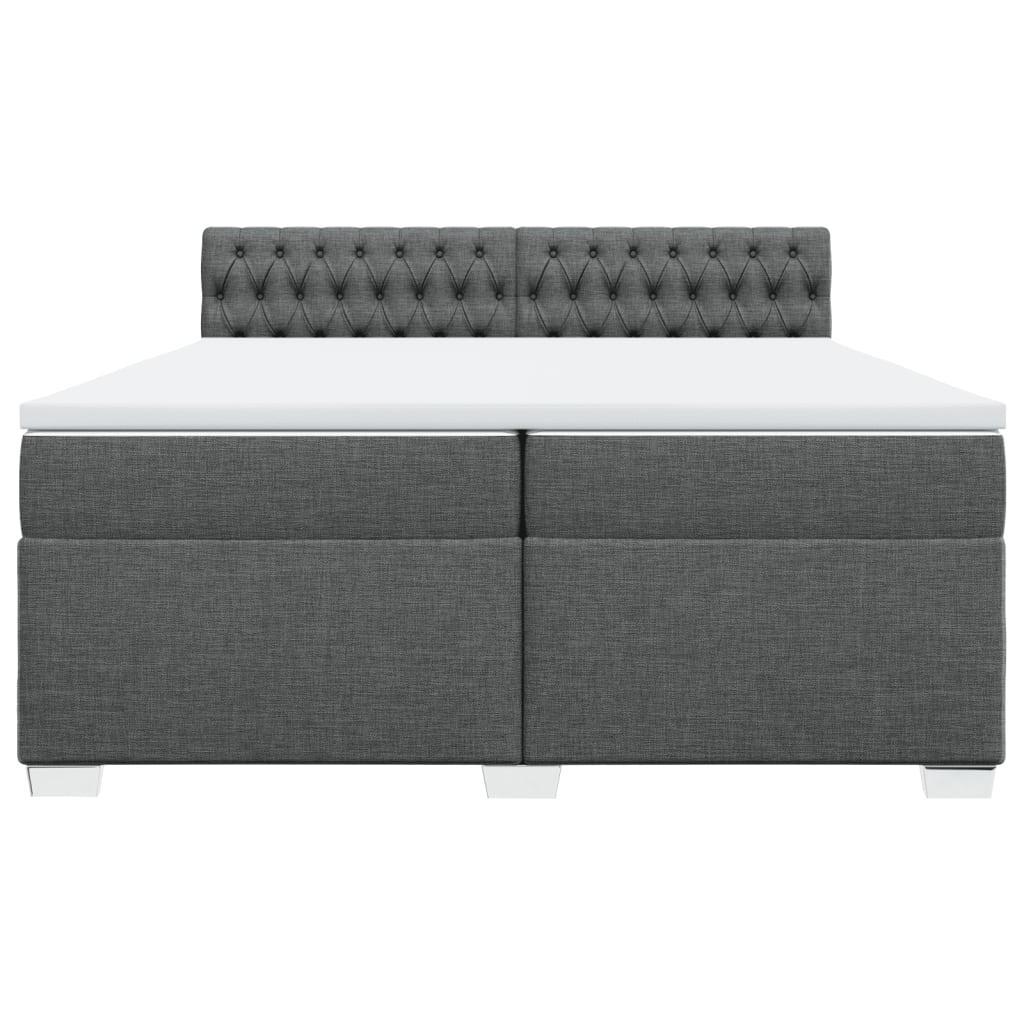 Vidaxl Continental Bed with Mattress, Dark Grey Fabric 200X200 Cm