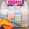 10/100pcs Microfiber Optical Cleaning Cloth Square Design for Glasses Lenses Screens Scratch Free