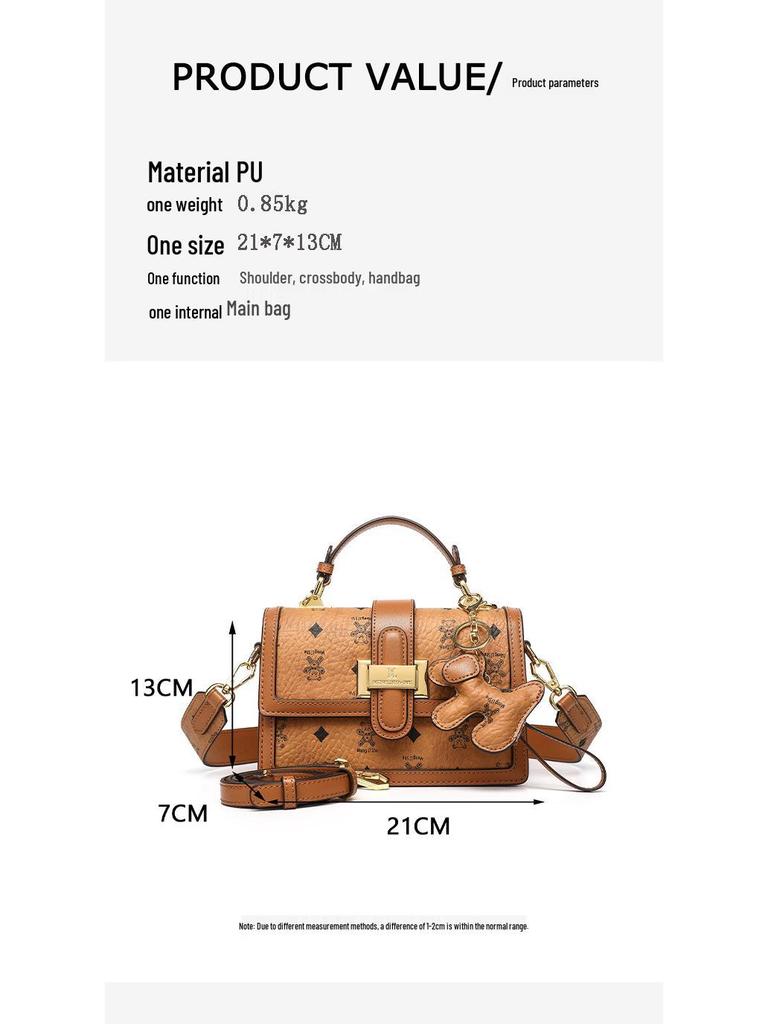 2025 Autumn/Winter Women's Retro High-End Print Crossbody Bag