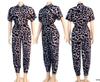 2020 Women's European Retro Leopard Print Short Sleeve Jumpsuit, Loose Plus Size, High Waist, Leg-Slimming Design