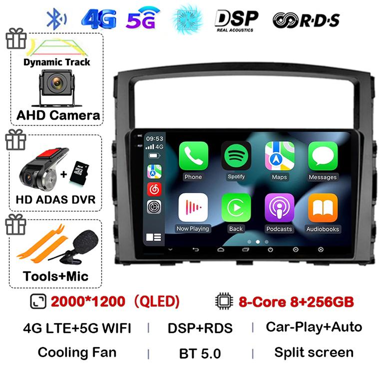 Android 14 Carplay Auto For Mitsubishi Pajero 4 V80 V90 2006 2007 2008 2009 - 2014 Car Radio Multimedia Video Player GPS Stereo