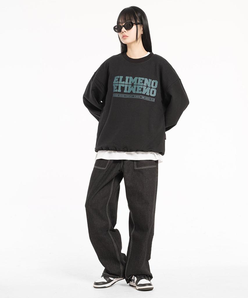 ELIMENO El Seoul Club Oversized Sweatshirt Black (Mint)