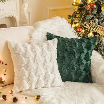 Housses de coussin de Noël 45x45cm Décoratives de Noël Douces en peluche Housse de coussin pour canapé Fête Hiver Décoration intérieure