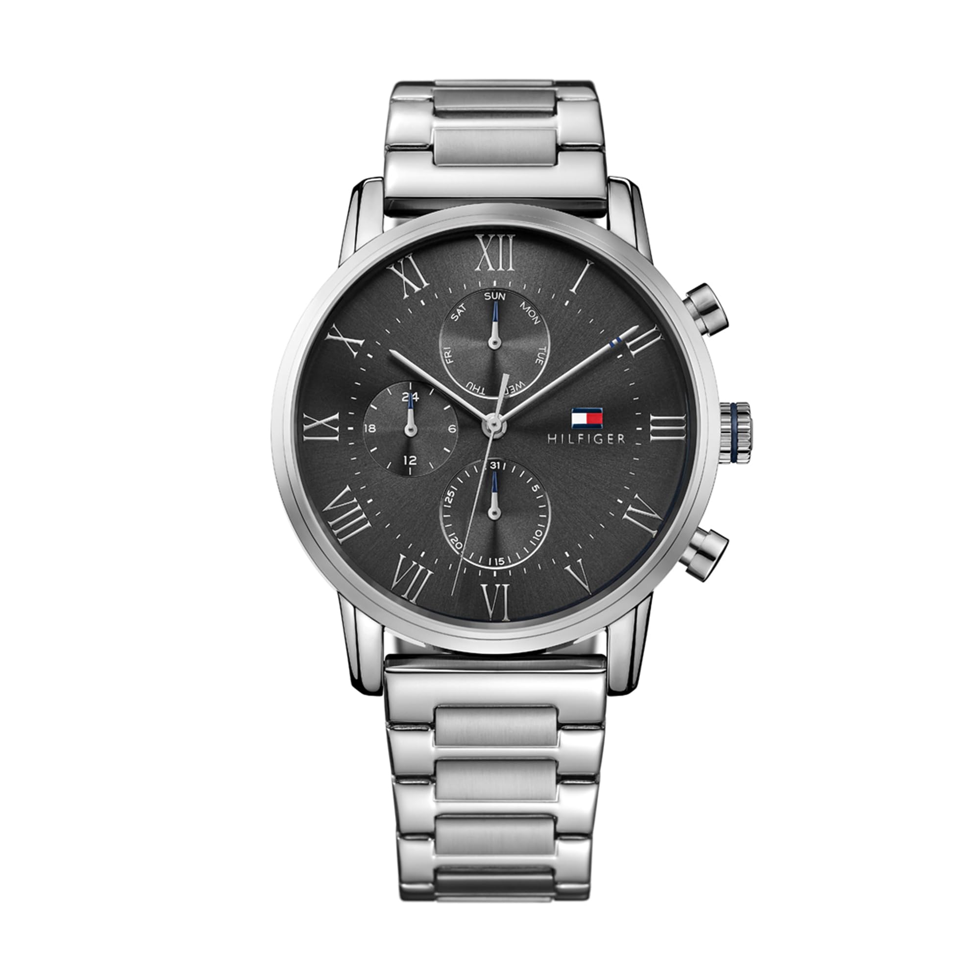 Tommy Hilfiger Gray Stainless Steel 1791397 Men s Watch, Dial, Strap, [Authentic] серый