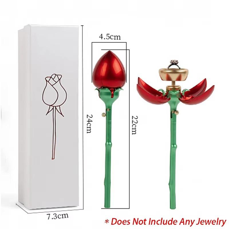 Rose Jewelry Box Creative Ring Necklace Packaging Display Boxes Wedding Ring Gift Box Women's Rings Jewelry Pack Storage Boxes