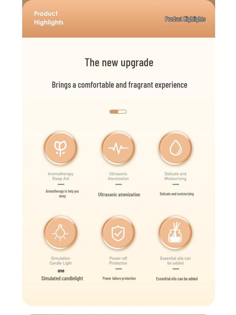 Ultrasonic Essential Oil Diffuser & Aromatherapy Humidifier with Candlelight Effect