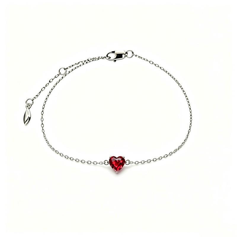 Heart Shape Natural Gemstone Bracelet Women Sterling With Garnet Amethyst Citrine Olivine Topaz Diopside Natural Quartz