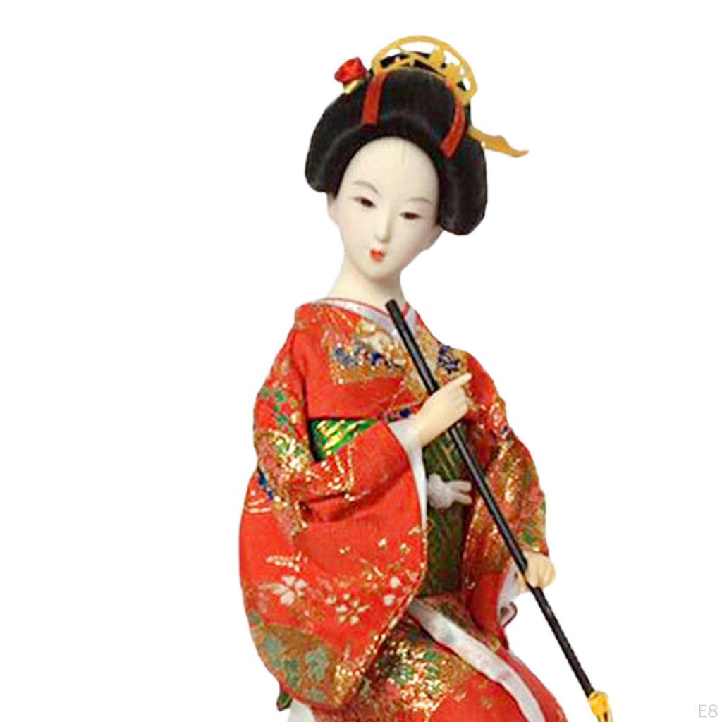 Ethnische japanische Geisha-Puppen, Kimono, 30,5 cm, Dekor, Ornament, Mädchen-Statue, Skulptur für Tisch