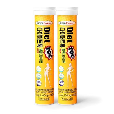 Everteen Diet Tok, Foaming Garcinia Lemon Flavor, 18 Tablets, 2 Units