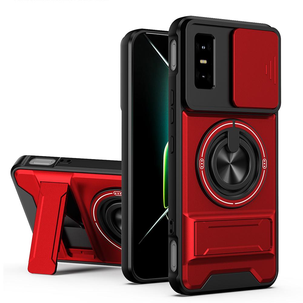 KEYSION Magnetic Phone Case for Infinix GT 30 30 Pro 5G Slide Camera Protection Upright Kickstand 360 Ring Shockproof Back Cover