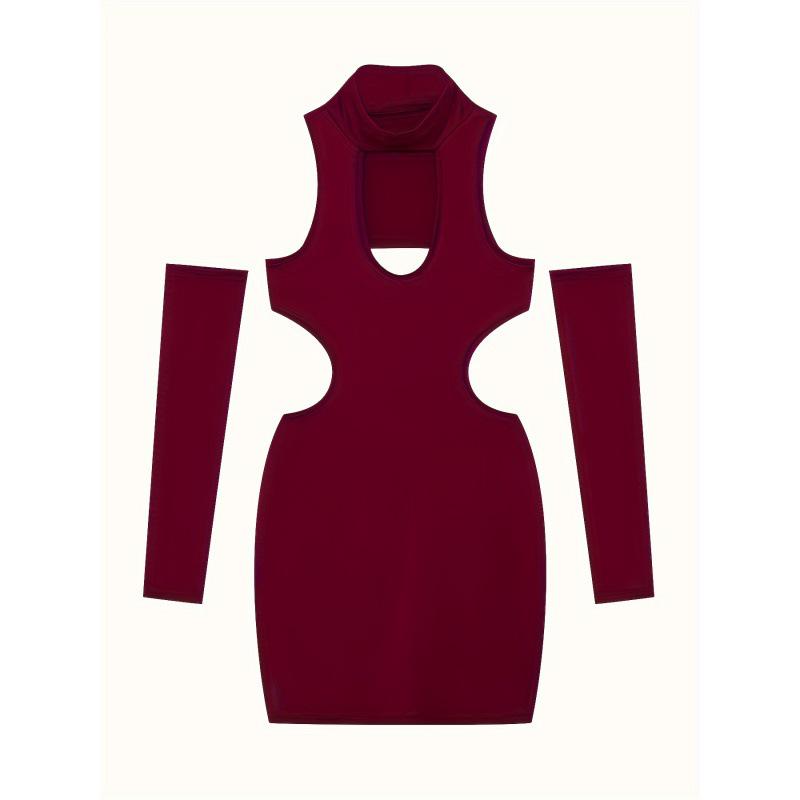 2024 Frühling/Sommer Europäisch & Amerikanisch Einfarbig Sexy Ausgeschnitten Neckholder Bodycon Bleistiftkleid