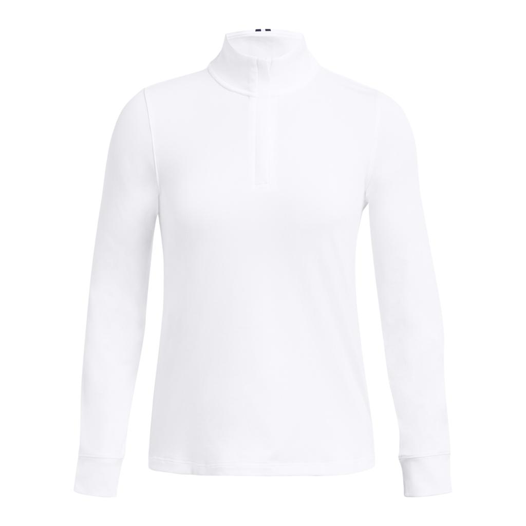 Under Armour Solid Color Breathable Stand Collar Pullover Long Sleeve Sweatshirt Women sweatshirt White 1383614-100