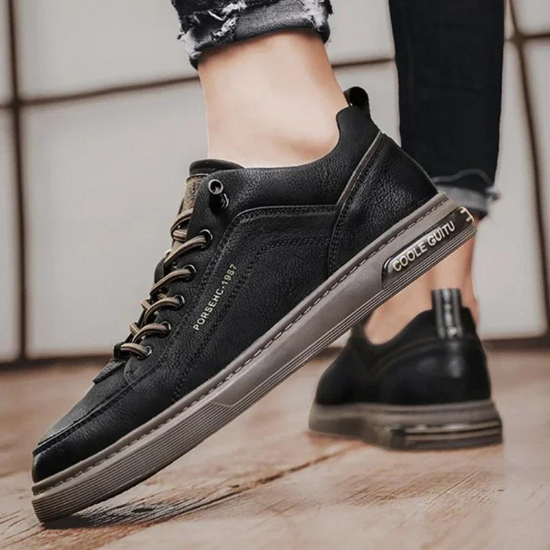Fashion Shoes for Men Comfortable Flat Men's Casual Shoes Outdoor Wild Men's Sneakers High End Fashion One Pedal Dress Shoes Male