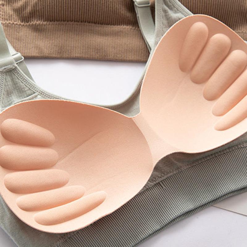 Magnifique sous-vêtement de poitrine enveloppant le dos avec coussinet de poitrine, gilet froncé anti-éblouissement pour le sommeil sans armatures