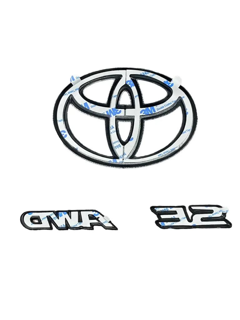 4pcs ABS Covering Car Logo Black Suitcase Trunk Sign Sticker for Toyota 2018-2024 Camry SE AWD:PT948-03191-02 Car Accesorios