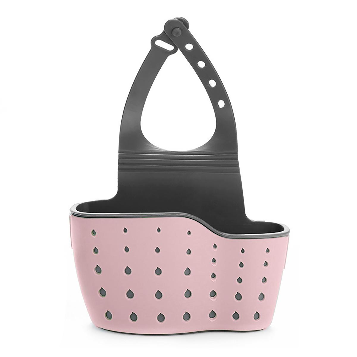 

Home Storage Drain Basket Kitchen Sink Hanging Bag Adjustable Soap Sponge Hanging Drain Basket Bag Kitchen Accessories розовый
