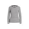 Polo Ss24 Gestreiftes Slim Fit Rundhals Langarm T-Shirt Damen Oberteile Weiß WMLRKNIS6820167-100