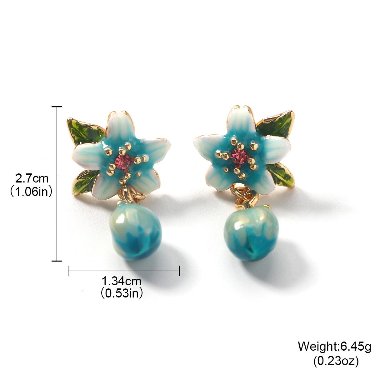 

Эмалевые серьги «Цвет персика» в стиле Мори: Расписанный вручную, пудрово-голубой, дизайн высокого класса 2024 для женщин