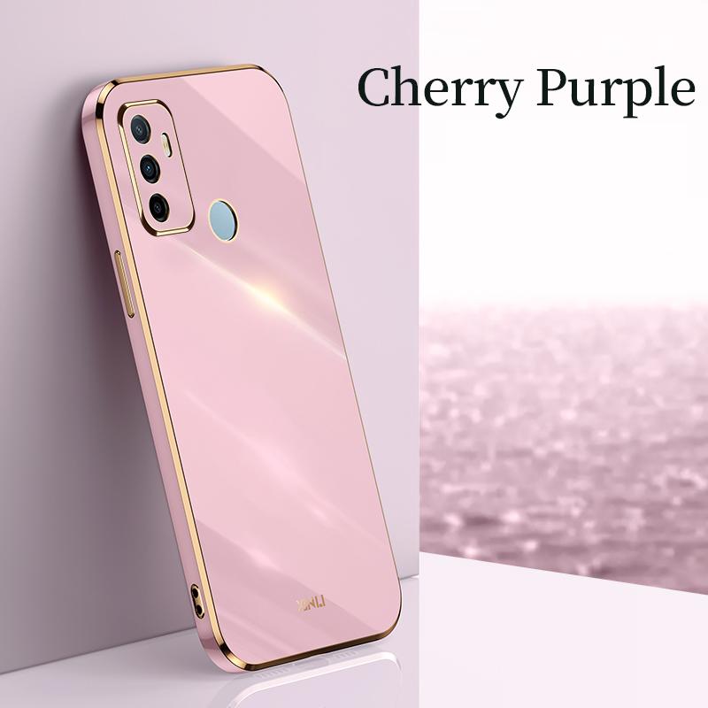 Luksus Plating Firkantet Deksel På For OPPO Realme C21Y C25Y C21 C20 C17 C15 C12 9i 8 7 7i XT A54 A55 A53S A93 A73 A52 A72 A92 A33 A31 Mykt Silikondeksel