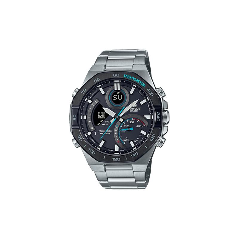 

Casio 100m waterproof depth quartz movement stainless steel strap Japanese and Korean watch men s watch black dial ECB-950DB-1A чёрный