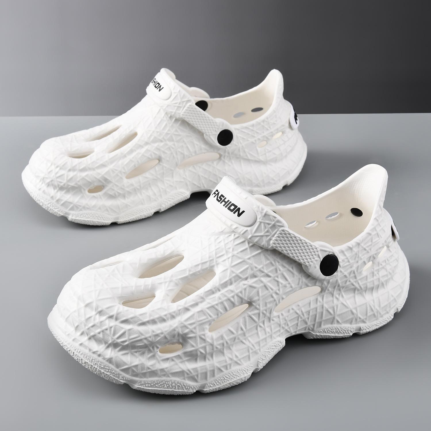 

Men s new summer hole shoes are worn outside, heightening non-slip beach slippers are wear-resistant and non-smelly feet EVA bag head sandals 39 білий